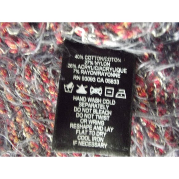 Nic+Zoe Cardigan Sweater Womens Large Artzy Open Front Drape Shawl Eyelash Fuzzy - Picture 12 of 12